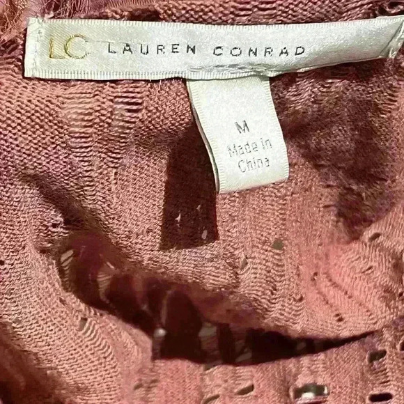 Lauren Conrad Womens Open Front Long Cardigan Sweater Eyelash Knit Medium - Picture 3 of 4
